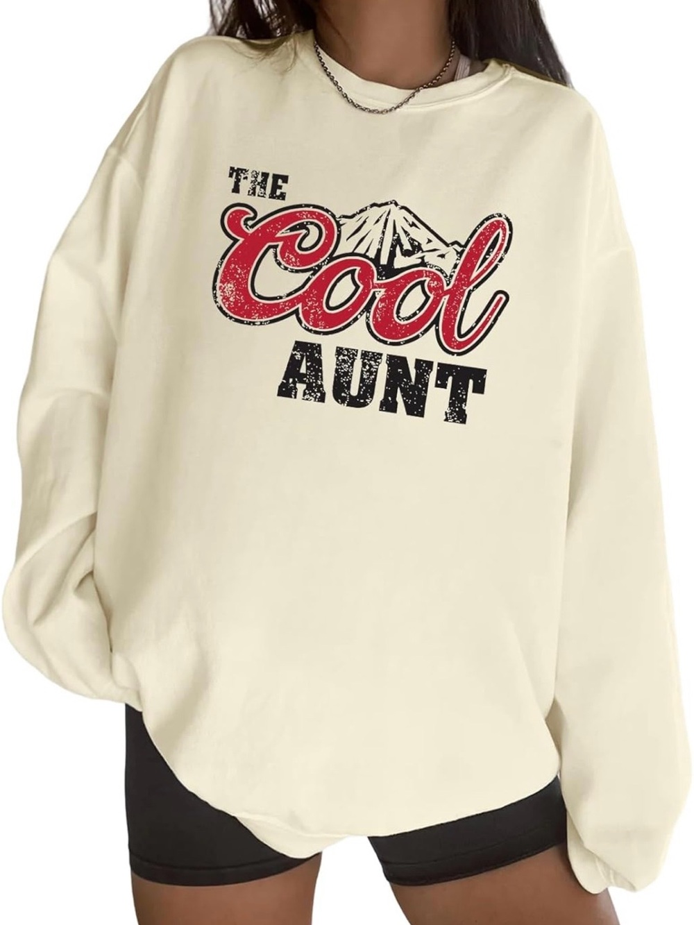 Womens Oversized Cool Aunt Sweatshirt